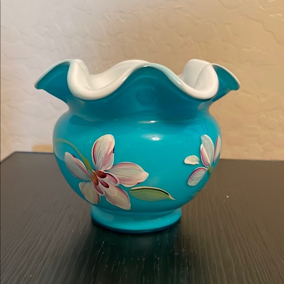 Fenton Small Blue Floral Vase - Picture 3 of 9